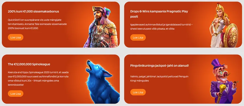 quickslot kasiino pakkumised