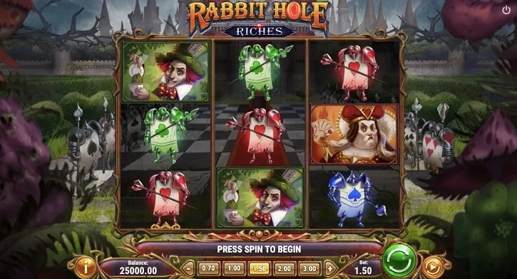 rabbit hole riches slot screen