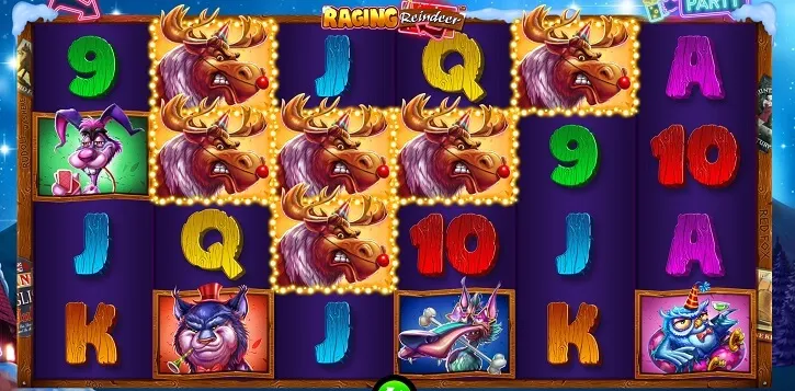 raging reindeer slot screen