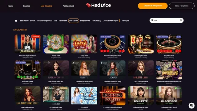 reddice kasiino live mängud