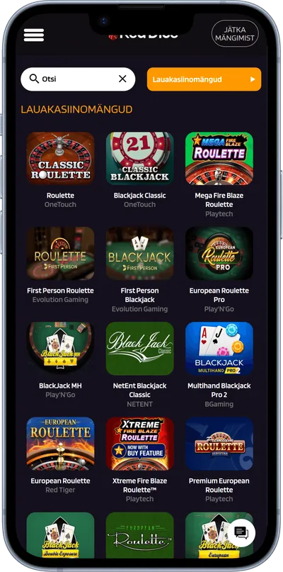 reddice mobiilne veebileht lauamängud