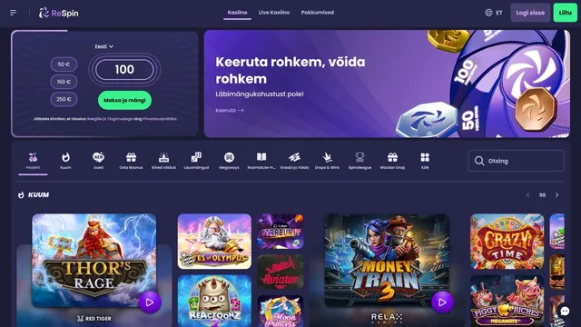 respin kasiino veebileht