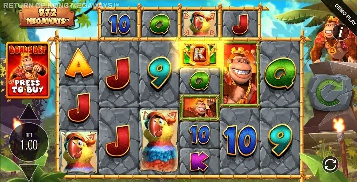 return of kong megaways slot screen