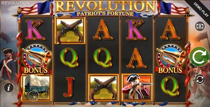 revolution patriots fortune slot screen