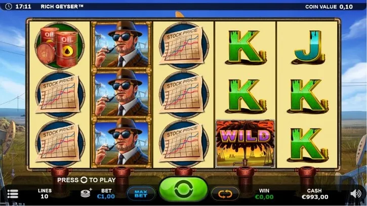 rich geyser slot screen