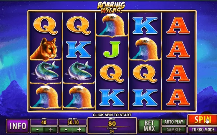 roaring wilds slot screen