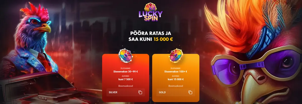 Rooster.bet Lucky Spin õnneratas
