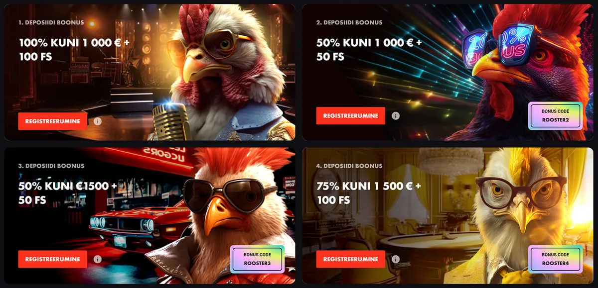 roosterbet casino tervituspakett