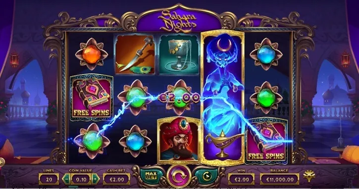 sahara nights slot screen