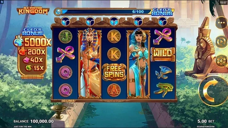 scarab kingdom slot screen