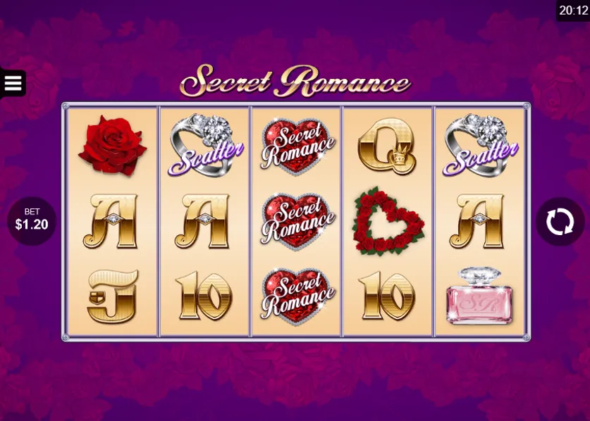 secret romance slot screen