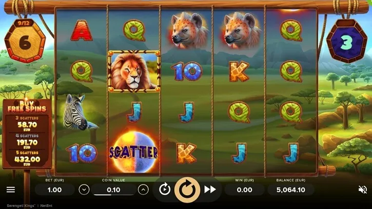 serengeti kings slot screen
