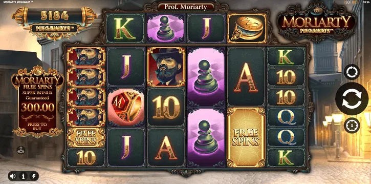 sherlock and moriarty wowpot slot screen