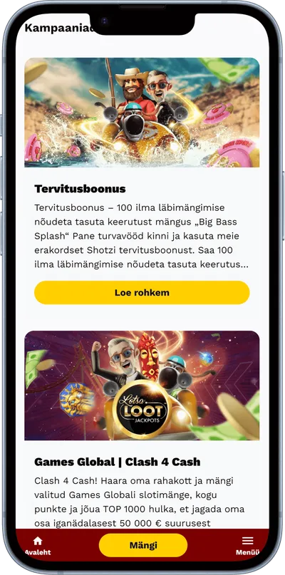 shotz mobiilne veebileht kampaaniad