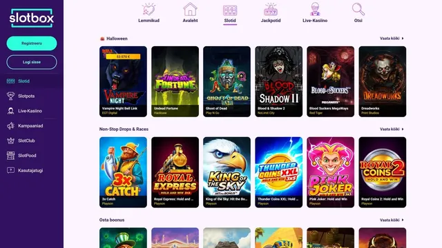 slotbox kasiino mänguautomaadid