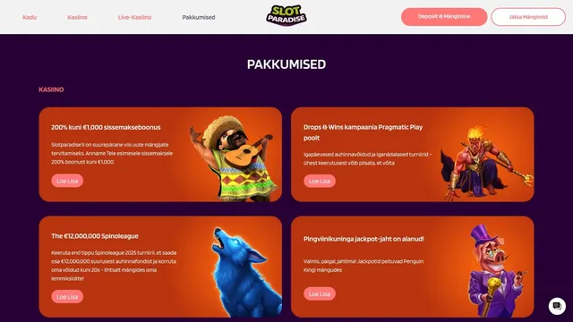 slotparadise kasiino kampaaniad