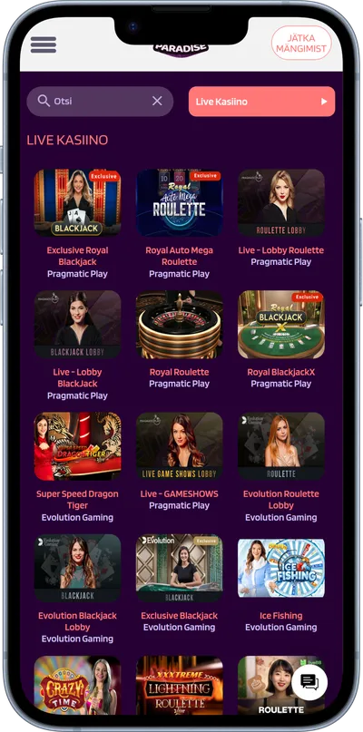 slotparadise kasiino mobiilne veebileht live kasiino