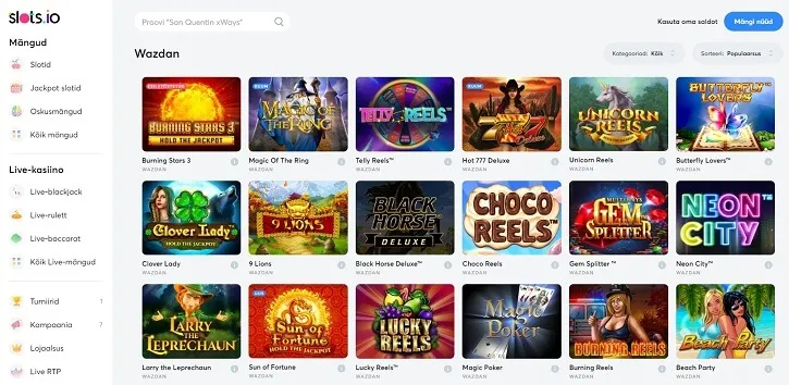 slots.io kasiino wazdan slotid