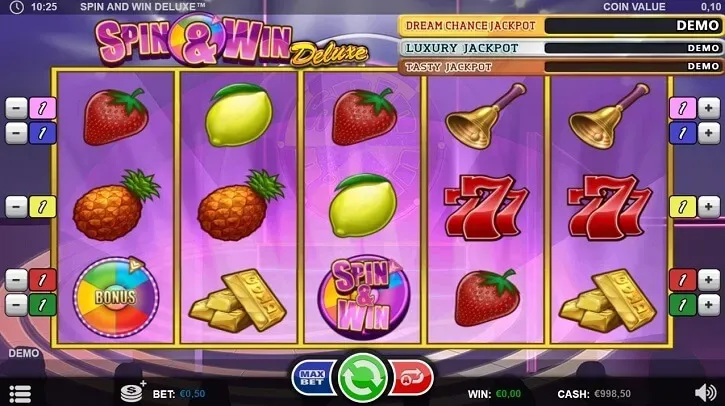 spin and win deluxe slot screen