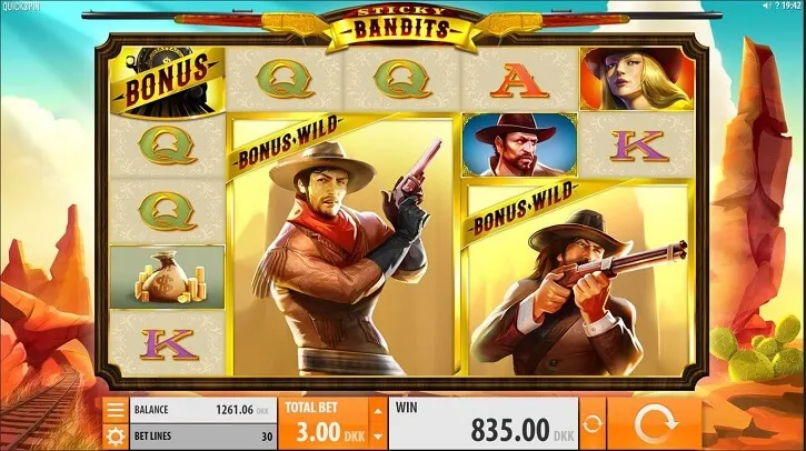 sticky bandits slot screen