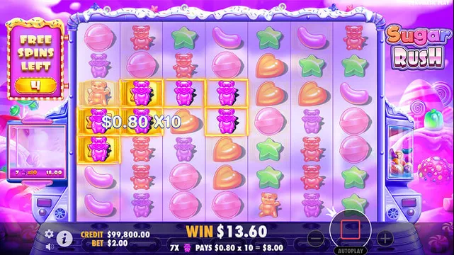 sugar rush slot game screen