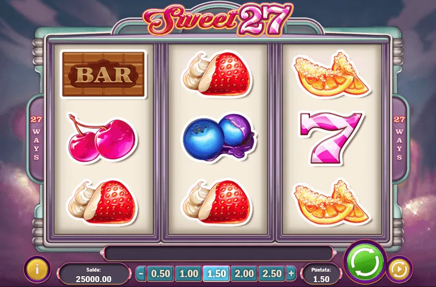 sweet 27 slot screen