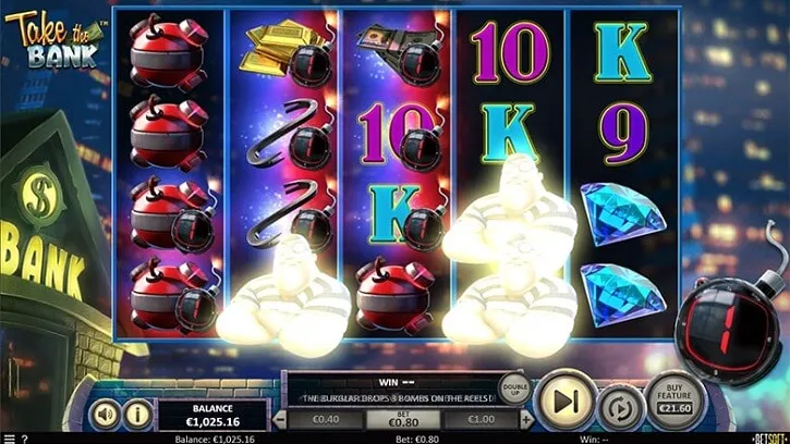 take the bank slot screen