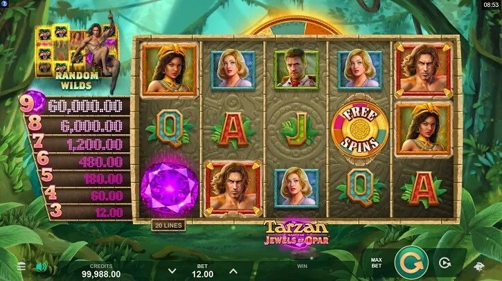 tarzan and the jewels of opar slot screen