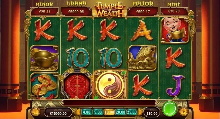 temple of wealth slot screen