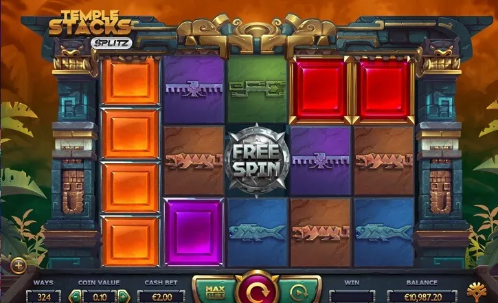 temple stacks slot screen