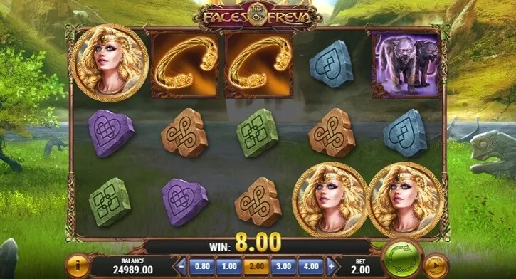 the faces of freya slot screen