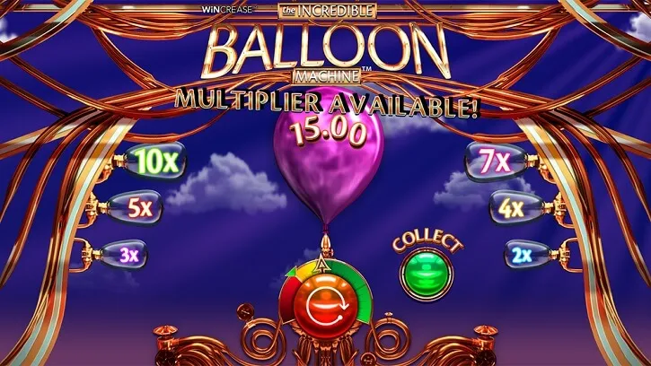 the incredible balloon machine slot screen