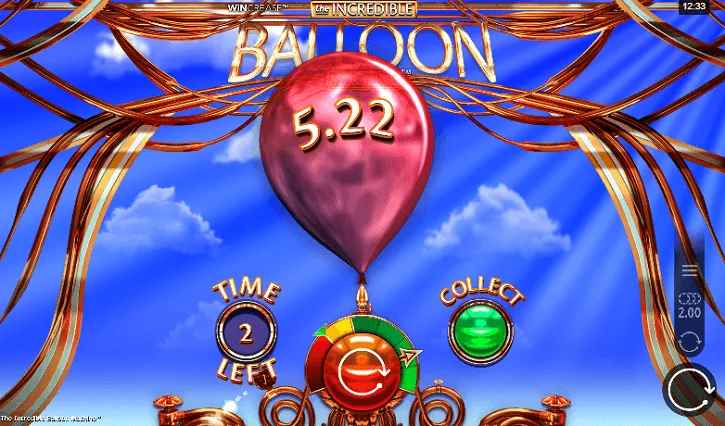 the incredible balloon slot screen