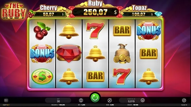 the ruby slot screen