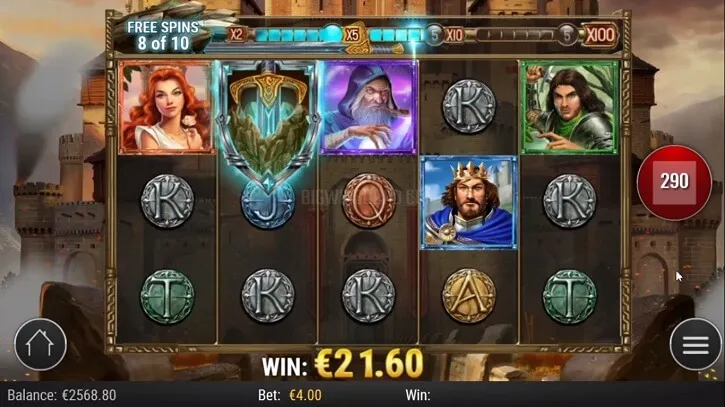 the sword and the grail slot screen