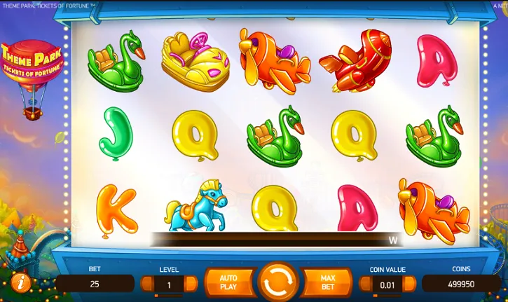 theme park tickets of fortune slot screen