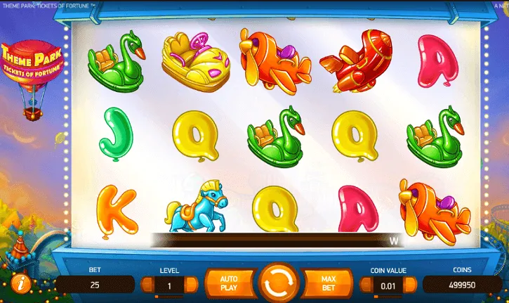 theme park tickets of fortune slot screen