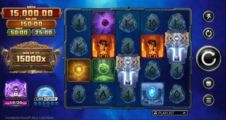 thunderstruck wild lightning slot screen