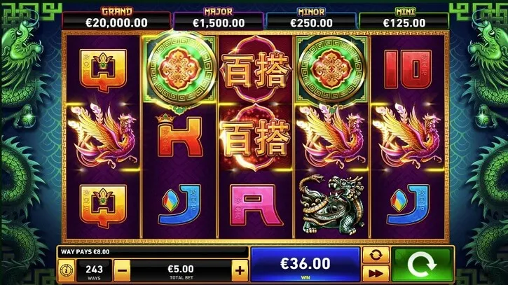 tiger turtle dragon phoenix slot screen