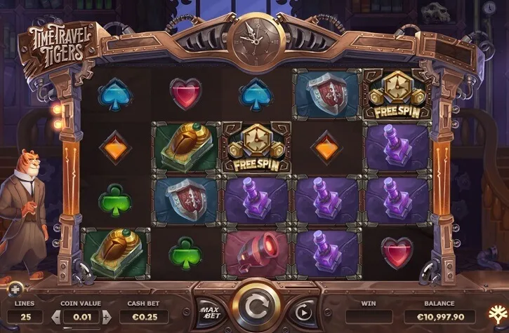 time travel tigers slot screen