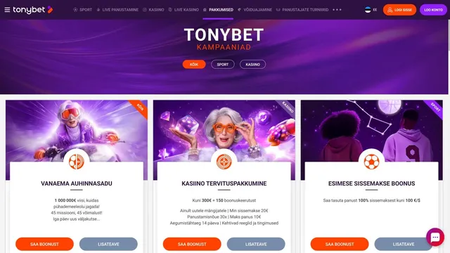 tonybet kasiino kampaaniad