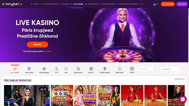 tonybet kasiino live kasiino