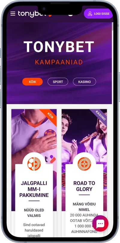 tonybet mobiilne veebileht kampaaniad