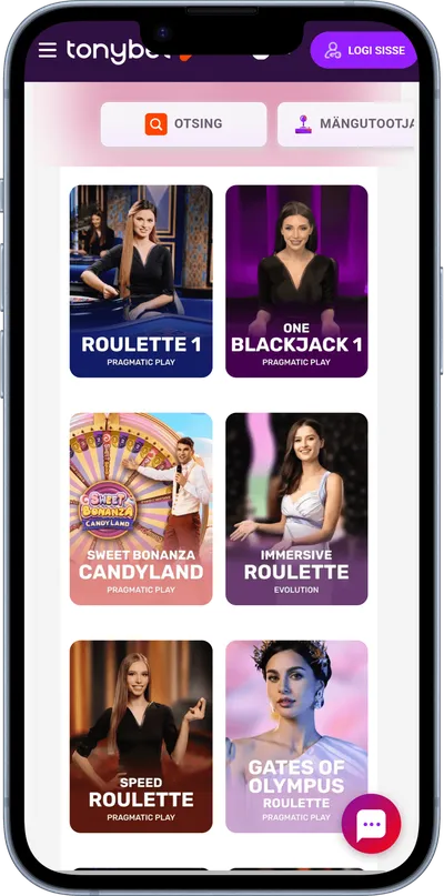 tonybet mobiilne veebileht live kasiino