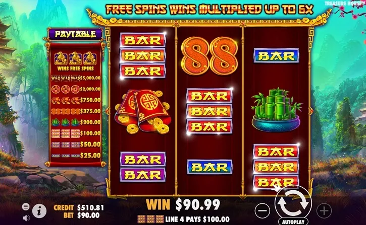 treasure horse slot screen