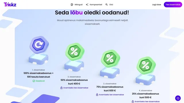 trickz kasiino tervituspakkumine