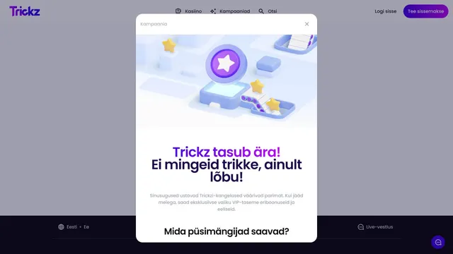 trickz kasiino VIP programm