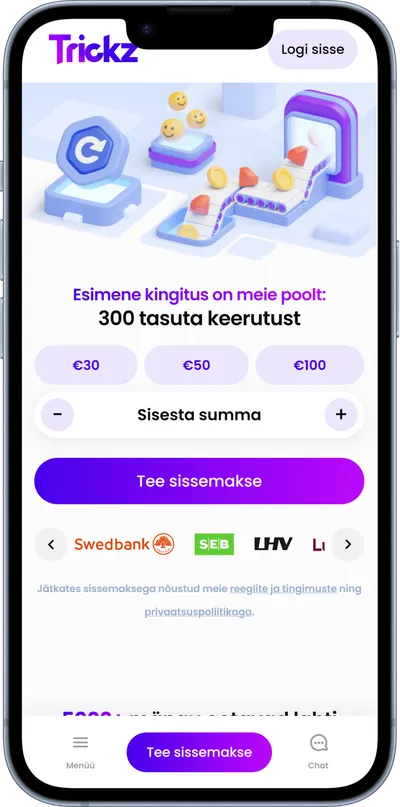 trickz kasiino mobiilne veebileht