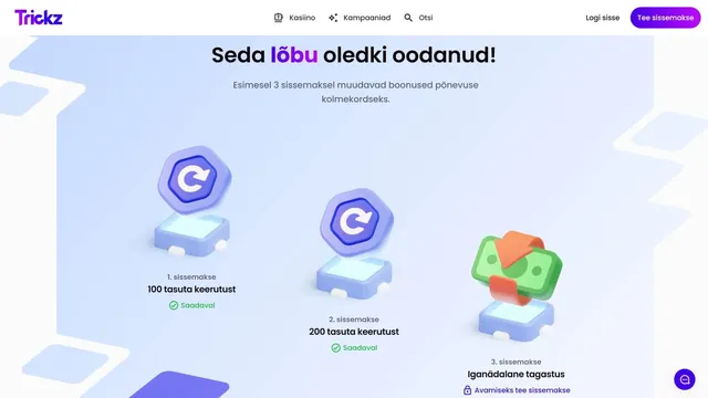 trickz kasiino tervituspakkumine