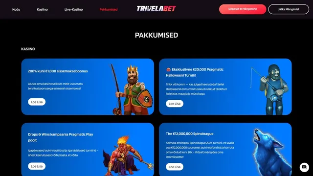 trivelabet kasiino boonused
